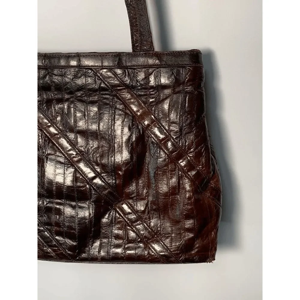 Vintage Eel Skin Hong Kong Shoulder Purse 8x12